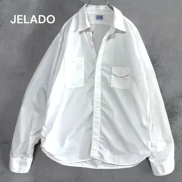 JELADO 화이트 셔츠 남성용 구제 의류 레어 XL 긴팔 무지