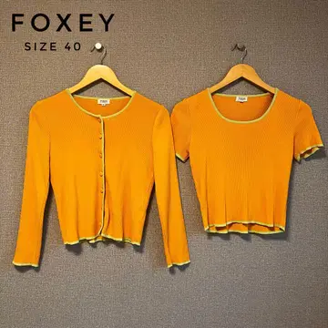 [ 미사용 ] Foxey 폭시 앙상블 가디건 반팔 니트 세트