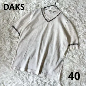 DAKS LONDON 일본제 V넥 니트탑 40 반팔