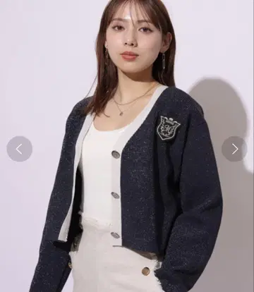 마이 스트라다 엠블럼 라메 가디건