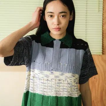 pamm 격자 니트 피케 셔츠 사이즈 3