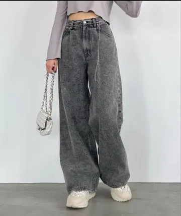헤더 데님 팬츠