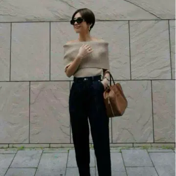machatt 마차트 오프숄더 리브 니트