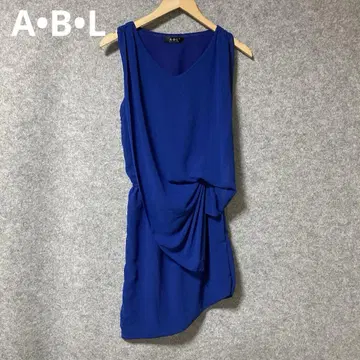 A B L 슬리브리스 드레이프 원피스 파랑