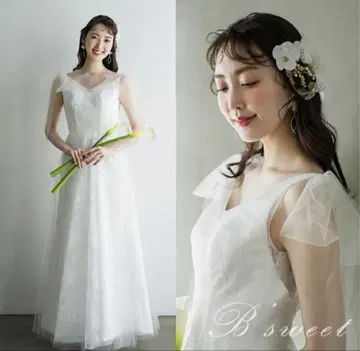 A 라인 웨딩 드레스 화이트 S 사이즈