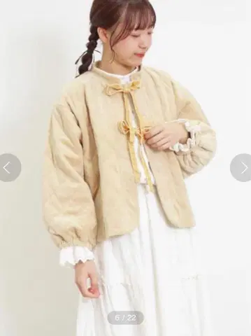 Samansa Mos2 벨로아 충전솜 퀼트 자켓 F 베이지
