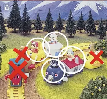 호빵맨 가챠가챠 기차 4개 세트 잼 아저씨 덴돈맨