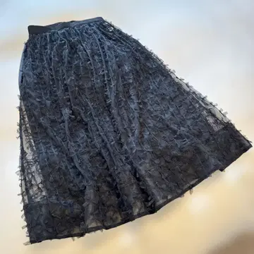 SLOBE IENA 레이스 블랙 롱 스커트 새틴 안감 부착
