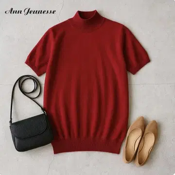 ND572 Ann Jeunesse 캐시미어 100 반팔 하이넥 니트 M