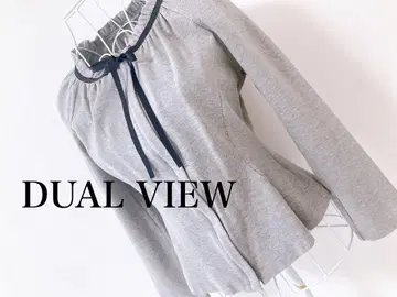 DUAL VIEW 얇은 소재 자켓 가디건 긴팔 블랙 리본 40 사이즈