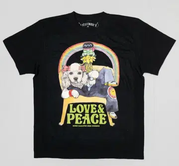 보리스 잡화점 T셔츠 LOVE & PEACE (BK) L 사이즈