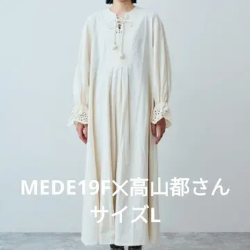 MEDE19F 타카야마 미야코님 콜라보 레이스업 카프탄 원피스 L