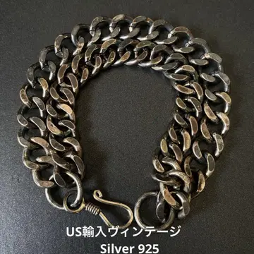 US 수입 빈티지 더블 키헤이 체인 팔찌 실버 925
