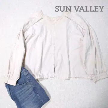 SUN VALLEY 선밸리 코튼 셔츠 프릴 루즈핏 베이지