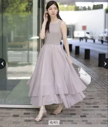 Rirandture 슬리브리스 티어드 도킹 원피스