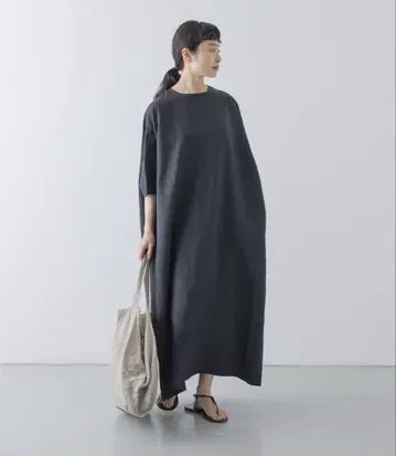 택 포함 새상품 카구레 2사이즈 전개 린넨 레이온 와이드 원피스 도어즈