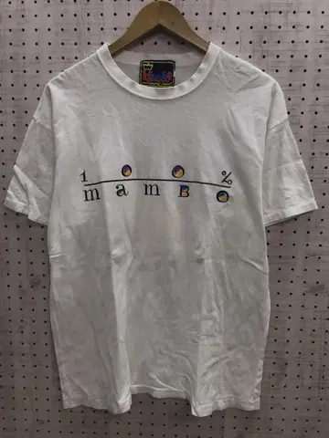 일본제 구제 의류 mambo 로고 아트 핸드 버드 프린트 T셔츠