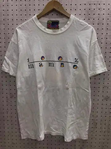 일본제 구제 의류 mambo 로고 아트 핸드 버드 프린트 T셔츠