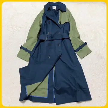 미사용급 Paul Smith 바이컬러 트렌치코트 롱 벨트 40