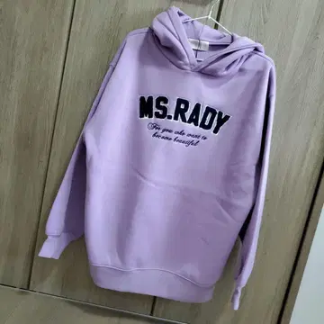 Rady 후드 부착 후드티 보라색 자수