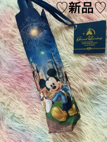 새상품 상하이 디즈니랜드 그랜드 오픈 기념 원터치 접이식 우산