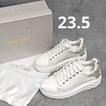 [박스 포함] JIMMY CHOO 스와로브스키 화이트 스니커즈