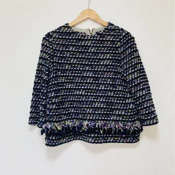 COOHEM 코헨 풀오버 38 요네토미 트위드 니트 프린지