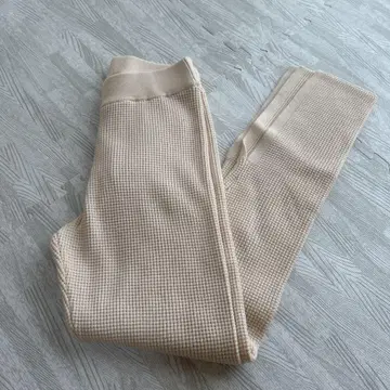 시루무린 와플 밑단 슬릿 팬츠
