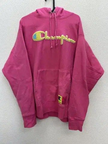 인기 Champion 리버스 위브 핑크 후드티 빈티지 2XL