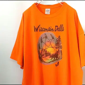 길단 Wisconsin Dells 빅 루즈 T셔츠 형광 2XL 구제 의류