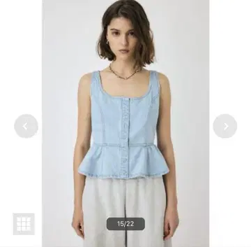 MOUSSY 라이트 블루 데님 뷔스티에 미사용 새상품
