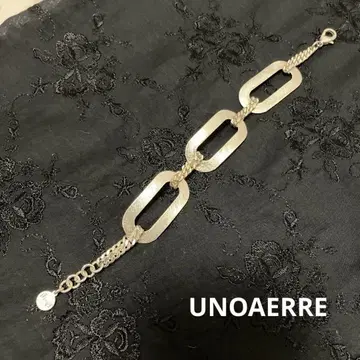 UNOAERRE 우노아레 실버 컬러 링크 체인 팔찌