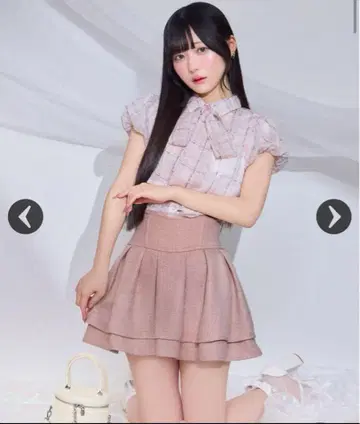 미셸 마카롱 슬림 레그 엘레강트 트위드 스커트 핑크 사이즈 F