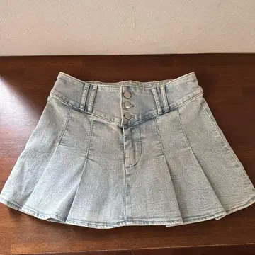 [ H&M ] 데님 미니 플리츠 스커트 xs