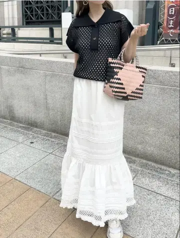 kaebonny 롱 스커트 화이트 M 사이즈