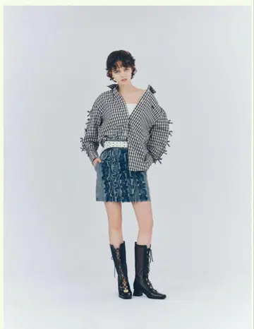 FURFUR 퍼퍼 데님 미니 스커트