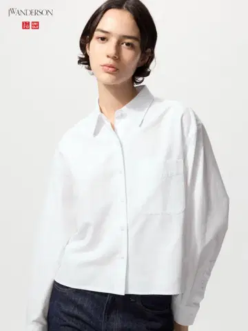 JW ANDERSON 화이트 크롭 셔츠