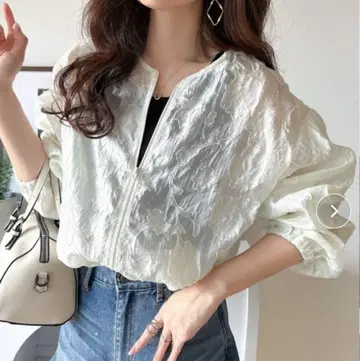 classicalelf 시어 오간자 노카라 블루종 L