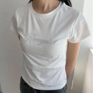 FCMM RHINESTONE CROP TEE/큐빅 크롭 티