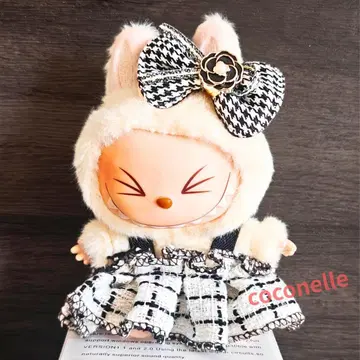 LABUBU 러브브 트위드 패턴 원피스 2세트 옷 갈아입기 의류 17cm