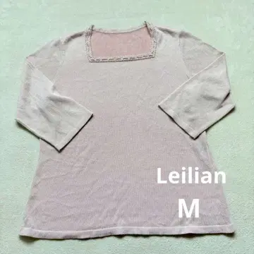 Leilian 펄 장식 니트탑 M