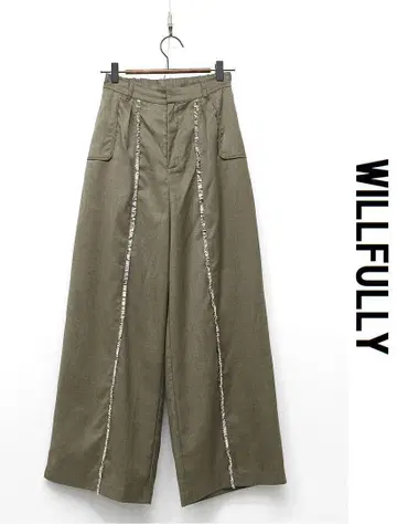 T256/WILLFULLY 센터 프린지 라인 컨버전 와이드 팬츠
