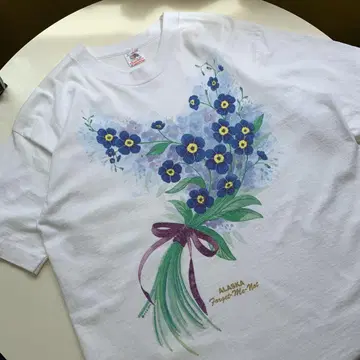 프룻 오브 더 룸 90s USA제 꽃 반팔 t셔츠 L 사이즈