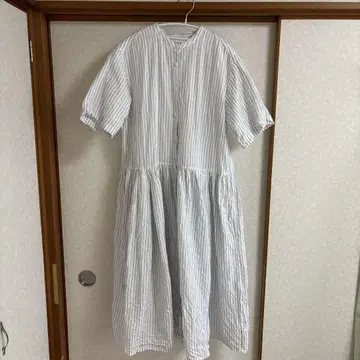 무인양품 여성 헴프코튼 반팔 원피스 L