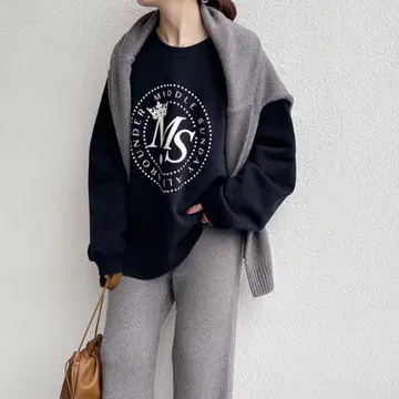 Spick & Span 테니스 클럽 맨투맨 속기모 트레이닝복 루즈핏