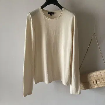 띠어리*하이 게이지 보송보송 울 크루넥 저지 니트*아이보리