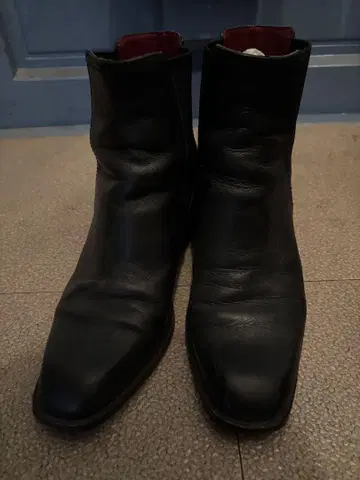 ZARA 천연 가죽 사이드 고어 부츠 힐 6.5cm 사이즈 39