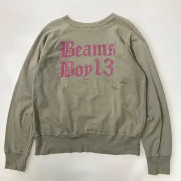 BEAMS BOY 캐나다제 빅 로고 래글런 맨투맨 풀오버