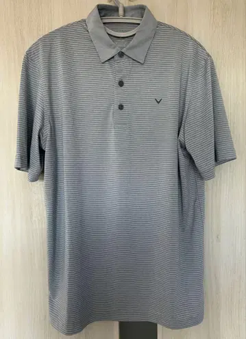 Callaway 캐러웨이 골프웨어 반팔, 라이트 그레이x화이트 보더