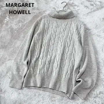 마가렛호웰 울,캐시미어 터틀넥 케이블 니트